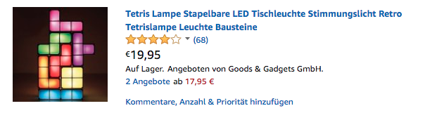 Tetris Tisch Lampe Geek Geschenk Technik