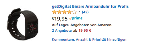 Digital Uhr Binär eins null ziffern Technik Geek Geschenk