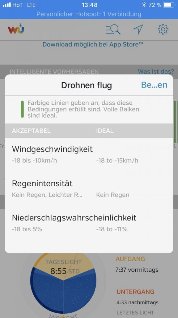 lost in drones - wetter app - drohnen fliegen - Weather underground 1